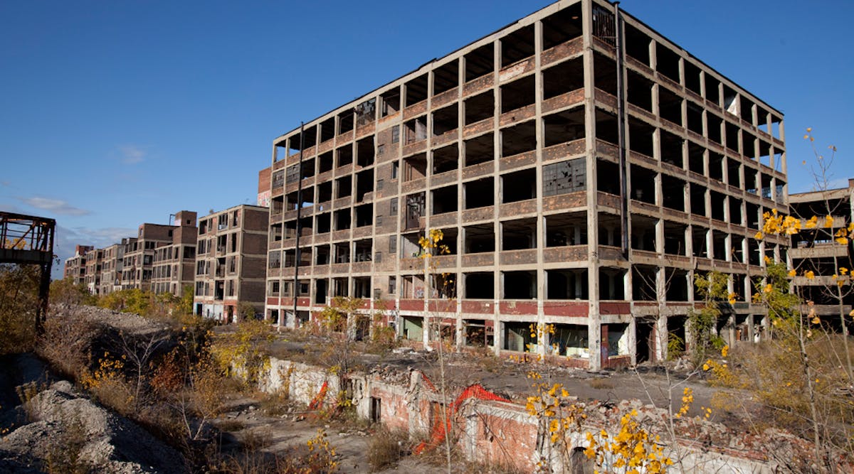 2009 photo of Packard plant in Detroit by Albert Duce. Some rights reserved.