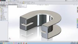 In SolidWorks 2014 Sheet Metal a new Gusset tool lets users select two faces and choose a cross section Then it adds the formed feature In SolidWorks 2014 Sheet Metal a new Gusset tool lets users select two faces and choose a cross section Then it adds the formed feature