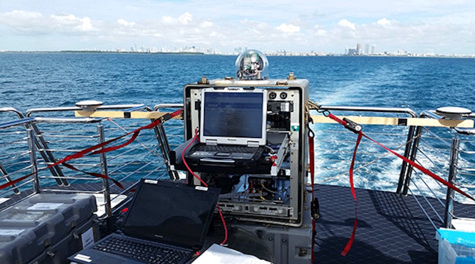 Engineers from the Naval Research Laboratory recently tested this ship-to-shore communication device, TREC, in hopes of extending the reach of voice communications beyond 20 miles.