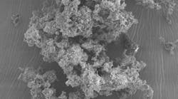 The bioactive glass (BAG) is incorporated in fillings in a powder form, as shown in the electron microscope image. Fillings with this BAG are expected to reduce secondary tooth decay in cavities.