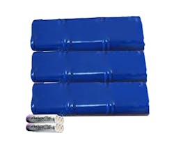 Three packs of supercapacitors in the blue package consisting of six Dsize cells each 18 cells total were able to provide and store the same amount of electrical energy as the smaller pack of six AAsize TLI 1550 Liion rechargeable batteries Three packs of supercapacitors in the blue package consisting of six Dsize cells each 18 cells total were able to provide and store the same amount of electrical energy as the smaller pack of six AAsize TLI 1550 Liion rechargeable batteries