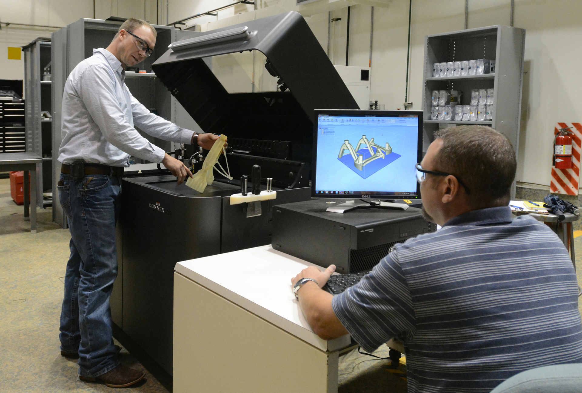 Mechanical engineer Jason Jeffers and Tek Ferguson use a mathematical approach to design better fixtures using less material