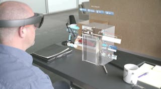 A technician wearing a HoloLens can see what parts are wearing prematurely before visiting a site, speeding up maintenance once in the field.