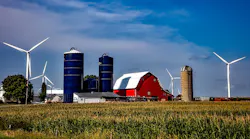 Farm and wind turbines
