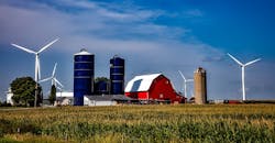 Farm and wind turbines Farm and wind turbines