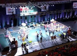 The alliances are practicing for the 25th Festival of Champions. Each alliance must collect the most &ldquo;fuel&rdquo; (a.k.a., balls) and construct their airships to win the competition.