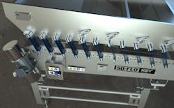 Vibratory Conveyor with Stainless-Steel Grounding Arm Vibratory Conveyor with Stainless-Steel Grounding Arm