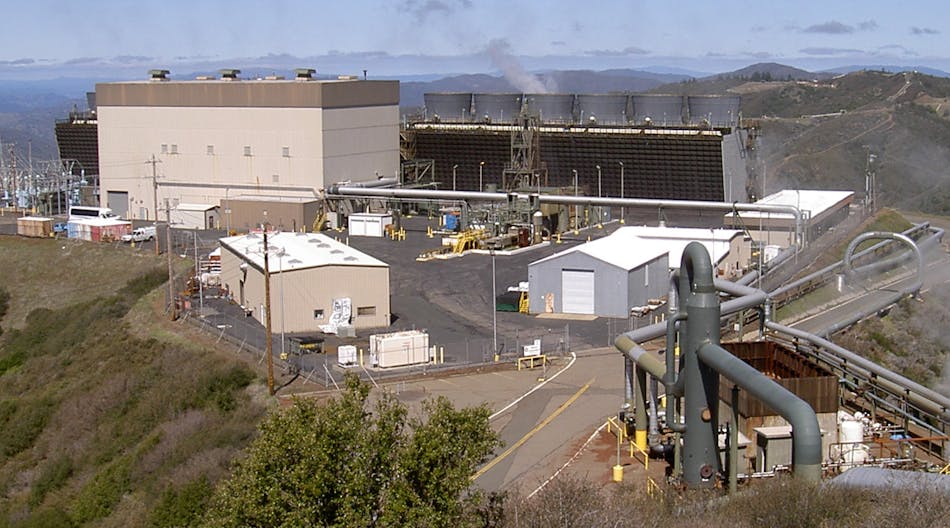 The Sonoma Calpine 3 Power Plant located at the Geysers field, located 72 miles north of San Francisco in the Mayacamas Mountains.
