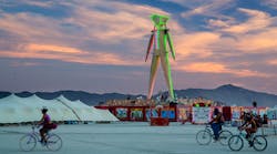 Amid the huge crowds attending the Burning Man festival in Nevada&rsquo;s Black Rock Desert are thousands of people taking a break from their Silicon Valley jobs.