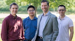 The research team at Argonne National Laboratory working on new ways to keep crude oil from clogging filters consists of (l-r) Jeff Elam, Hao-Cheng Yang, Seth Darling and Yunsong Xie.