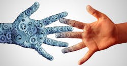 Robot and human hands Robot and human hands