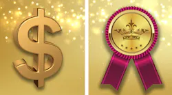 Dollar sign and ribbon
