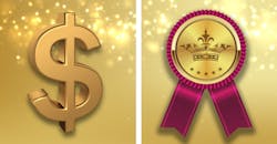 Dollar sign and ribbon Dollar sign and ribbon