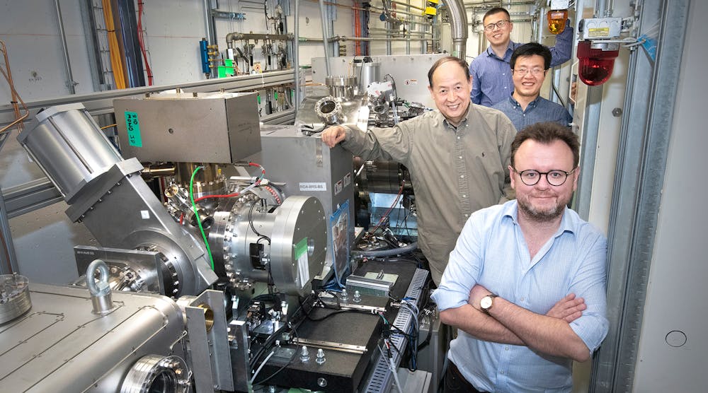 A team of scientists Brookhaven National Lab and SLAC National Accelerator Lab (from front to back: Eli Stavitski, Xiao-Qing Yang, Xuelong Wang, and Enyuan Hu) have identified the causes of degradation in a cathode material for lithium-ion batteries, as well as possible remedies.