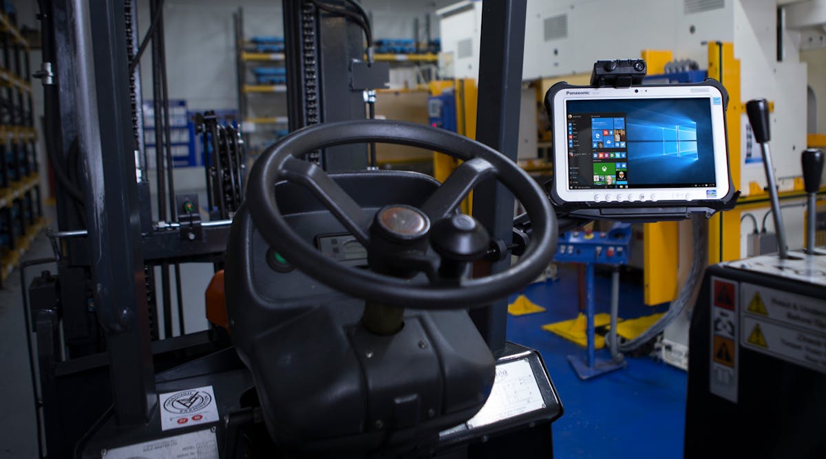 Forklift-mounted mobile devices