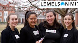 Team Ithemba from Johns Hopkins University, made up of (from left to right) Laura Hinson, Madeline Lee, Valerie Zawicki, and Sophia Triantis, developed a low cost, reusable breast cancer biopsy instrument which won them an engineering prize.