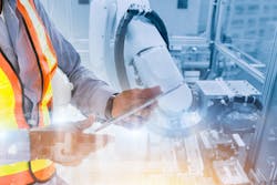 Plant worker with tablet Plant worker with tablet