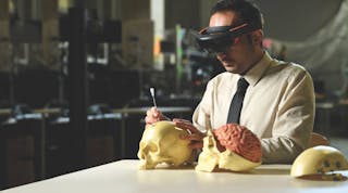 Ehsan Azimi, a Ph.D. candidate in computer science, has developed an augmented reality headset to help brain surgeons train for high-risk operations.