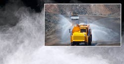 Spraying for dust control Spraying for dust control