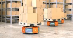 Autonomous robots carrying pallets Autonomous robots carrying pallets