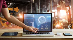 Laptop in factory