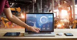 Laptop in factory Laptop in factory