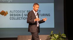 Stephen Hooper, the vice president and general manager of Autodesk&rsquo;s Fusion 360 technology, discusses the company&rsquo;s vision around generative design at the Autodesk Accelerate event in Grand Rapids, Mich.