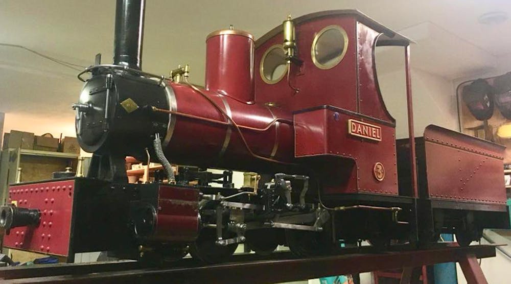 The record-breaking locomotive, which looks much like this one, will try to set a new record for distance travelled by a miniature steam train in 24 hours.