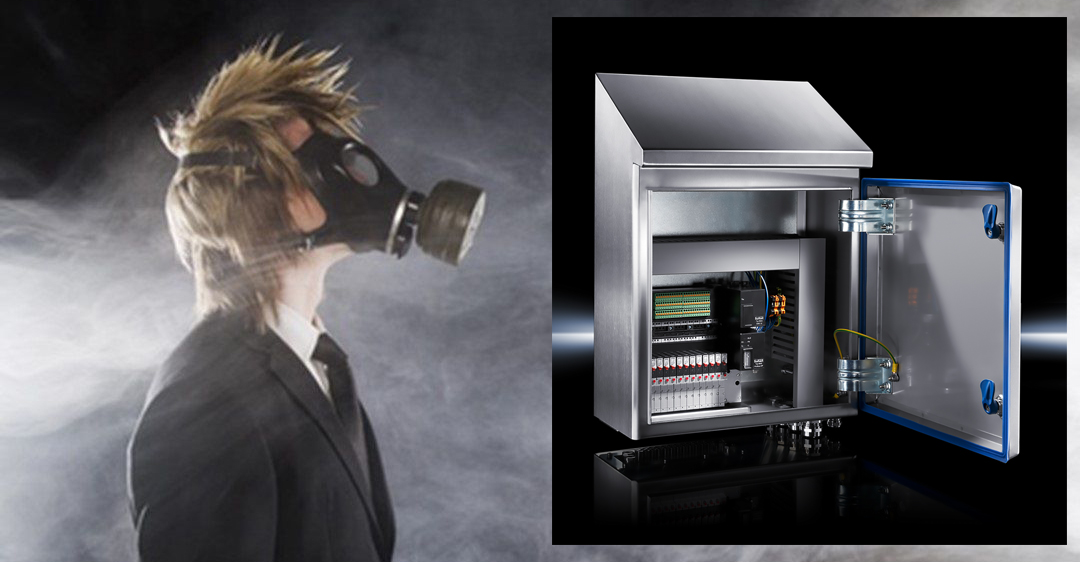 Gas mask and enclosure