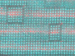 A layered structure of strontium (not colored), barium (red), and titanium (teal) is a tunable dielectric that can improve the performance of high-frequency electronics.