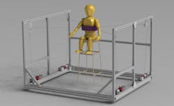 Illustration showing the architecture of TruST, a robotic device invented by Columbia engineers that retrains patients with spinal cord injury to sit more stably and gain an expanded active sitting workspace. Illustration showing the architecture of TruST, a robotic device invented by Columbia engineers that retrains patients with spinal cord injury to sit more stably and gain an expanded active sitting workspace.