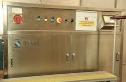 A degreasing tank safely removes all traces of conventional greases from a linear guide before it is refilled with cleanroom grease. A degreasing tank safely removes all traces of conventional greases from a linear guide before it is refilled with cleanroom grease.