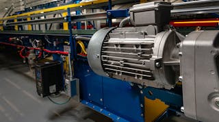 TEFC motor installed on a warehouse conveyor