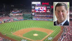 Baseball diamond and Bob Vavra headshot Baseball diamond and Bob Vavra headshot