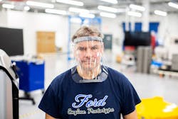 Ford, in cooperation with the UAW, will assemble more than 100,000 critically needed plastic face shields per week. Ford, in cooperation with the UAW, will assemble more than 100,000 critically needed plastic face shields per week.