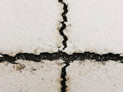 Cracks often form on solar-panel backsheets in straight lines, along the gaps between solar cells. Cracks often form on solar-panel backsheets in straight lines, along the gaps between solar cells.