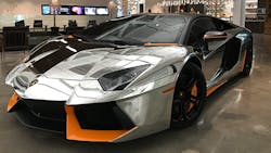 Lamborghini with reflective film Lamborghini with reflective film