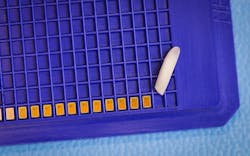 A set of ultra-low power Wi-Fi radios integrated in small chips, each measuring 1.5 square millimeters in area (grain of rice shown for scale). A set of ultra-low power Wi-Fi radios integrated in small chips, each measuring 1.5 square millimeters in area (grain of rice shown for scale).