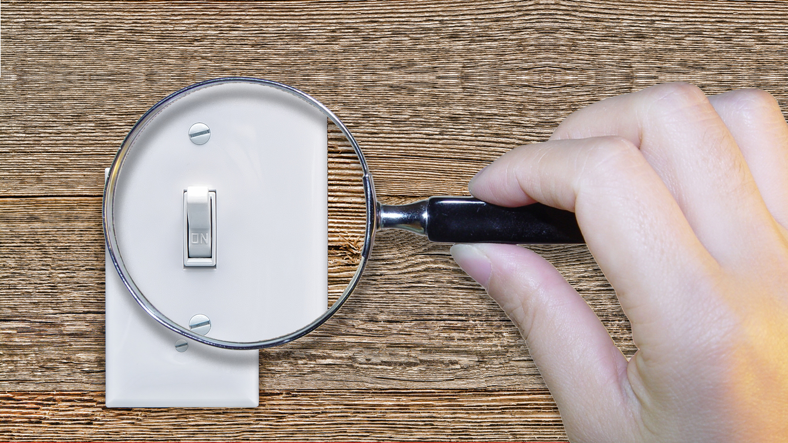 Electric switch and magnifying glass