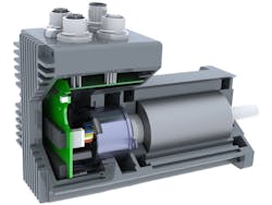 A multi-turn Wiegand effect absolute encoder inside a motor. A multi-turn Wiegand effect absolute encoder inside a motor.