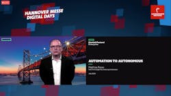 Matthias Roese gives a presentation on autonomy during Hannover Messe Digital Days. Matthias Roese gives a presentation on autonomy during Hannover Messe Digital Days.
