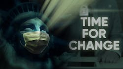 Statue of Liberty with mask Statue of Liberty with mask