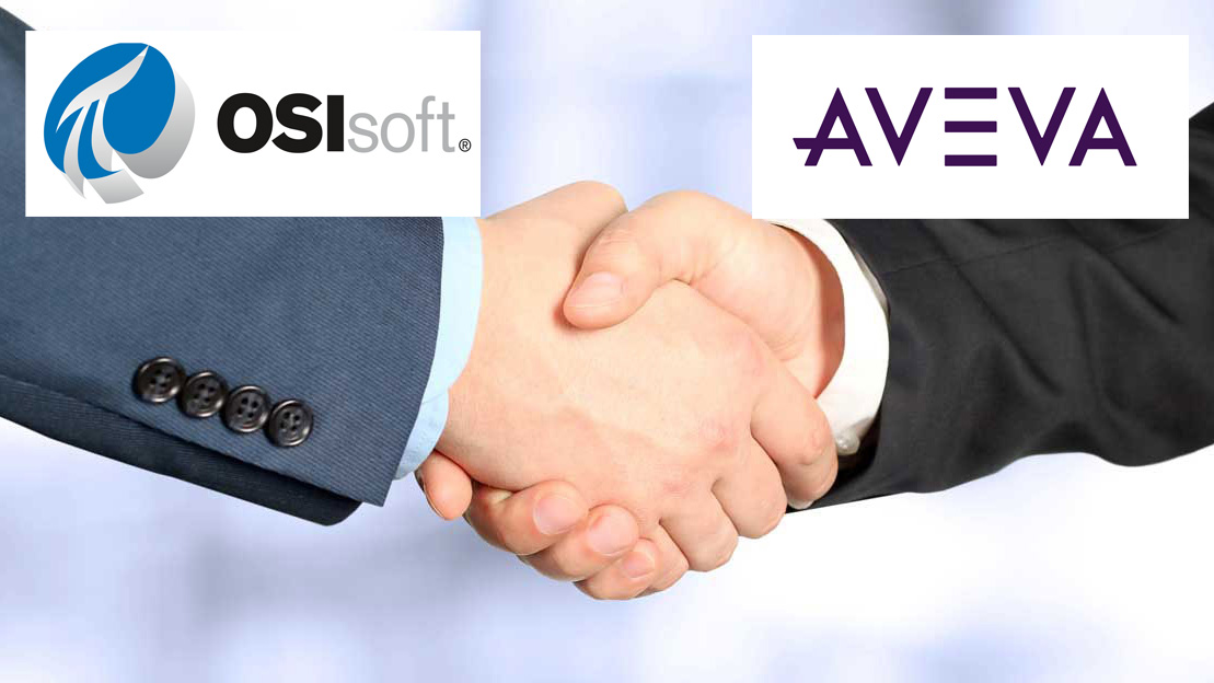 Handshake with Osisoft and Aveva logos
