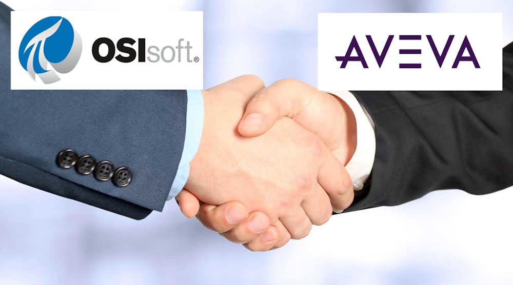 Handshake with Osisoft and Aveva logos