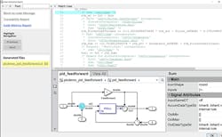 The generated code for the industrial controller traces back to the original Simulink model.