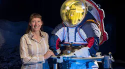 Amy Ross with the Z-2 spacesuit