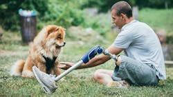 Man with prosthetic leg Man with prosthetic leg