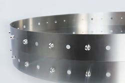 Perforated timing belts are best used for timing applications; they engage timing teeth on a pulley. Perforated timing belts are best used for timing applications; they engage timing teeth on a pulley.