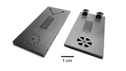 Illinois researchers developed a microfluidic cartridge for a 30-min. COVID-19 test. The cartridges are 3D-printed and could be manufactured quickly. Illinois researchers developed a microfluidic cartridge for a 30-min. COVID-19 test. The cartridges are 3D-printed and could be manufactured quickly.