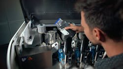 Adding thermoplastic pellets to the Arburg freeformer. Adding thermoplastic pellets to the Arburg freeformer.